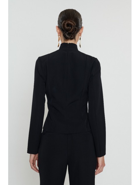 MIX AND MATCH Dionne Blazer Top Black Μαύρο Τοπ